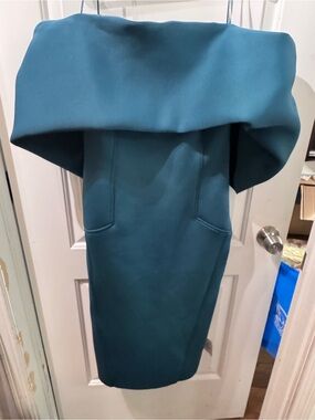 ASOS Off-Shoulder Teal Midi Dress
